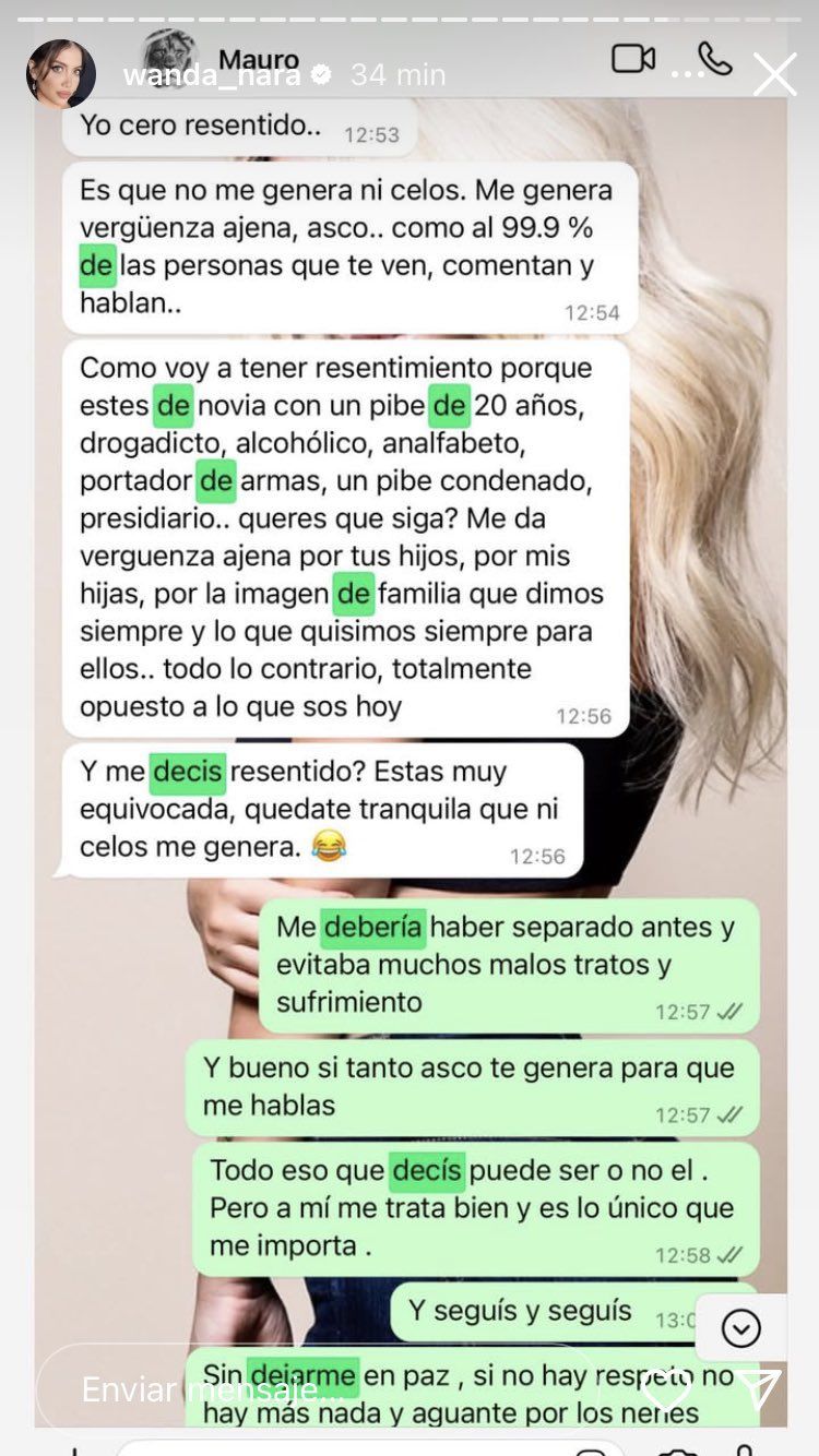 Wanda Nara mostró nuevos chats y reveló cómo Mauro Icardi trata a la China Suárez