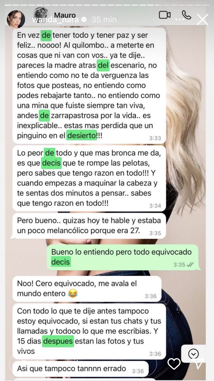 Wanda Nara mostró nuevos chats y reveló cómo Mauro Icardi trata a la China Suárez