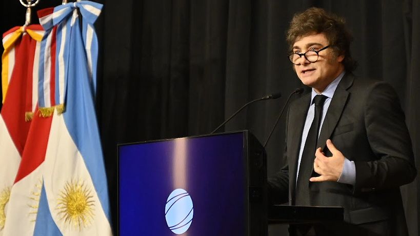 Javier Milei en el discurso de la Bolsa de Comercio