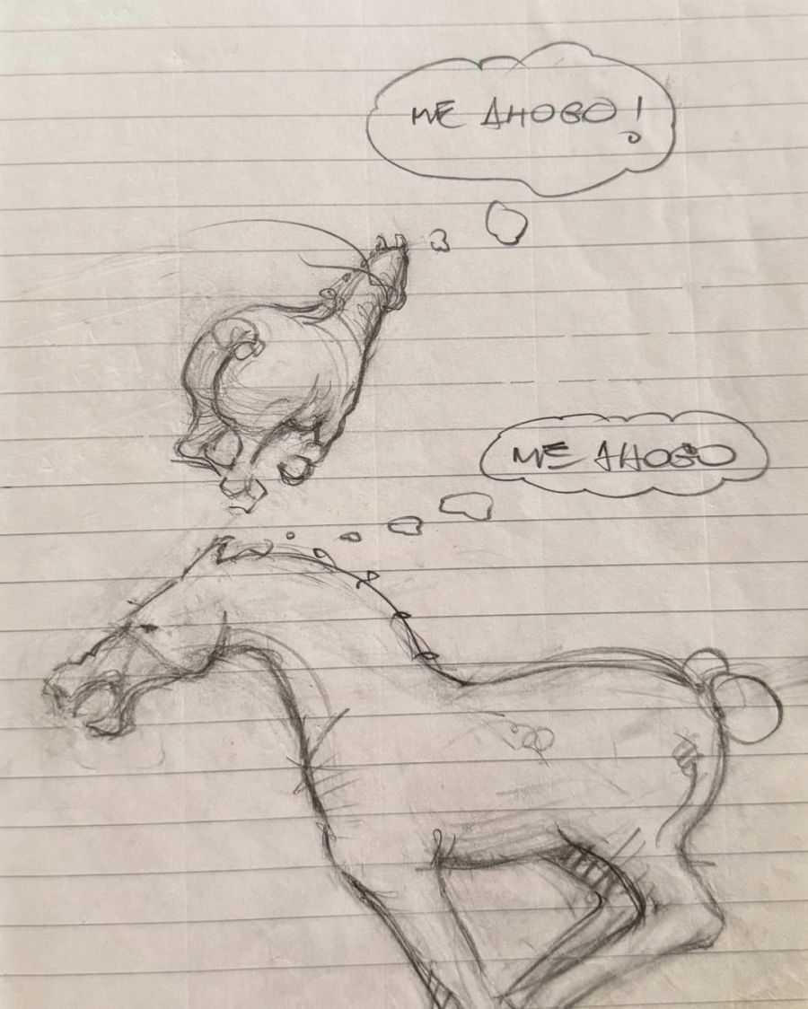 Dibujo de Jimena Barón para su padre