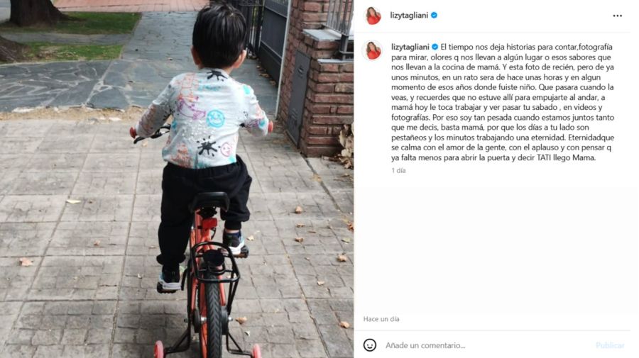 El sentido posteo de Lizy Tagliani a su hijo