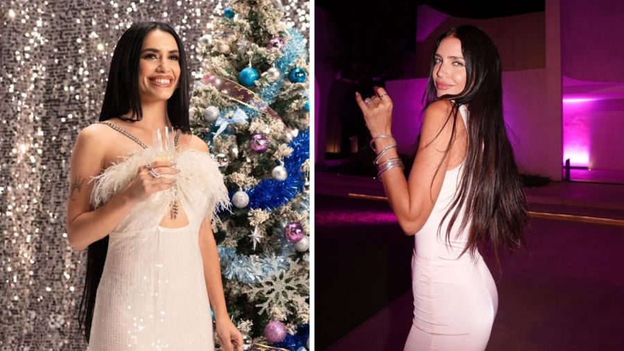 Los looks total white navideños de Lali a Zaira Nara