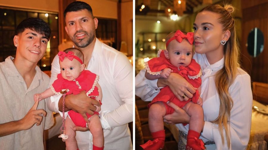 Kun Agüero, Sofía Calzetti y su hija Olivia