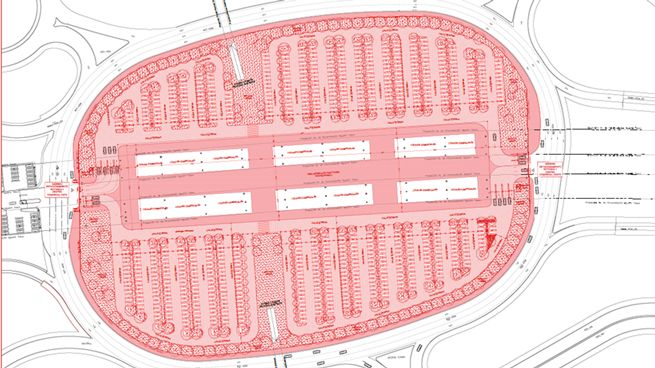 Obras en la rotonda central del Kempes