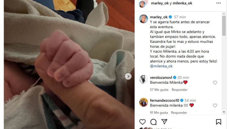 Nació Milenka la hija de Marley