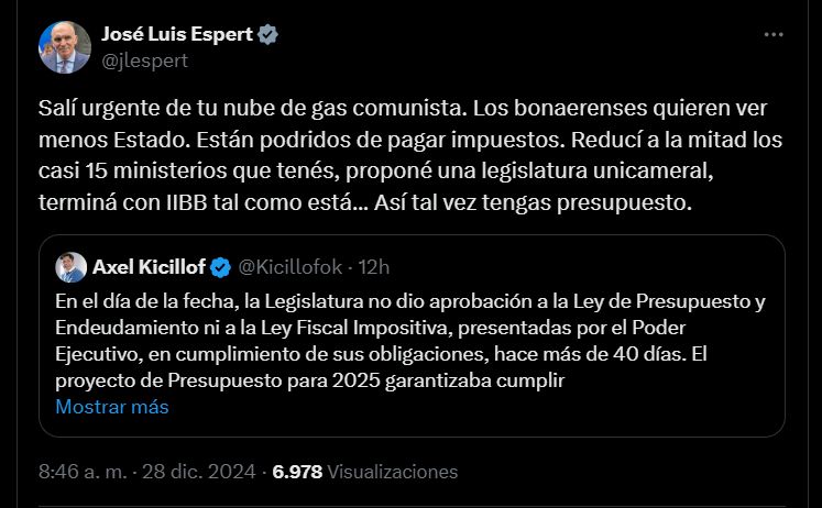 X Espert vs Kicillof