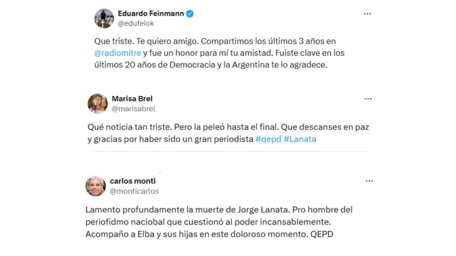 El mensaje de los famosos por la muerte de Lanata