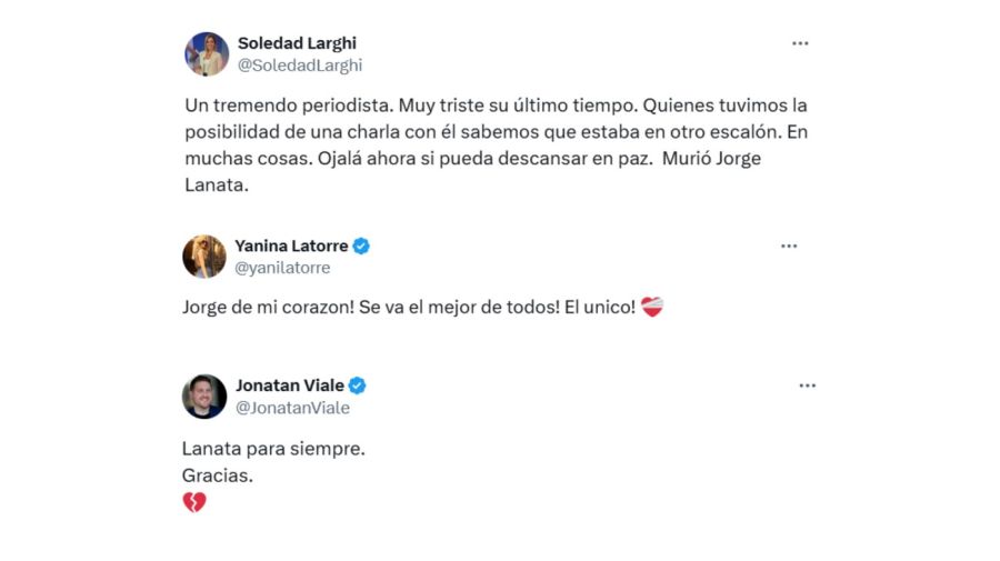 El mensaje de los famosos por la muerte de Lanata