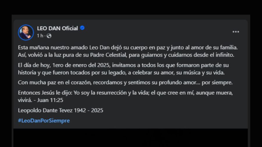 Comunicado Leo Dan facebook