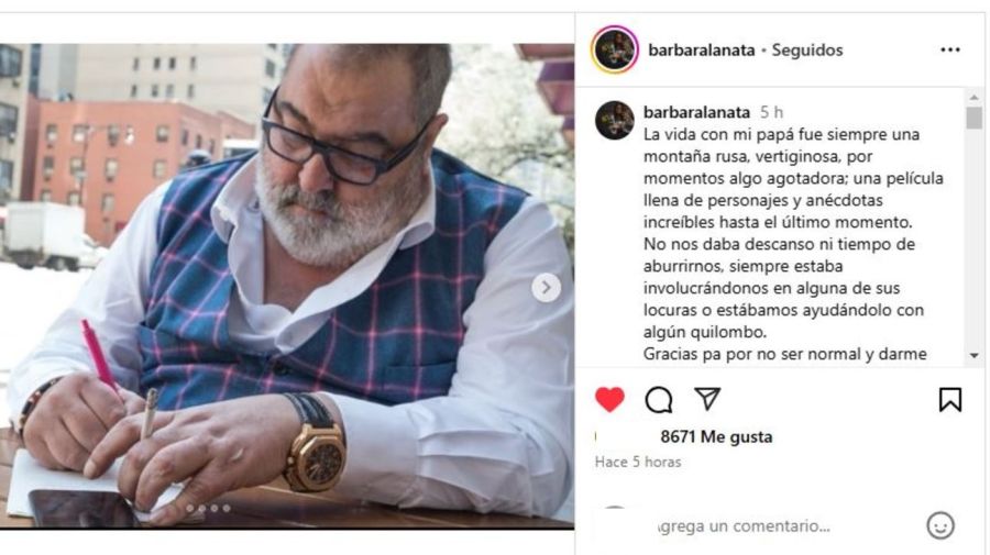 Mensaje Barabara Lanata por la muerte de Jorge Lanata