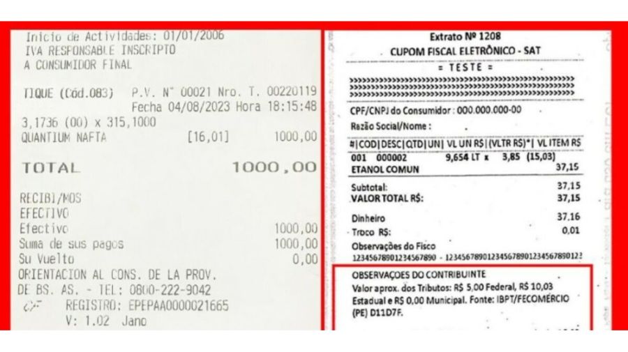 Tickets con impuestos detallados