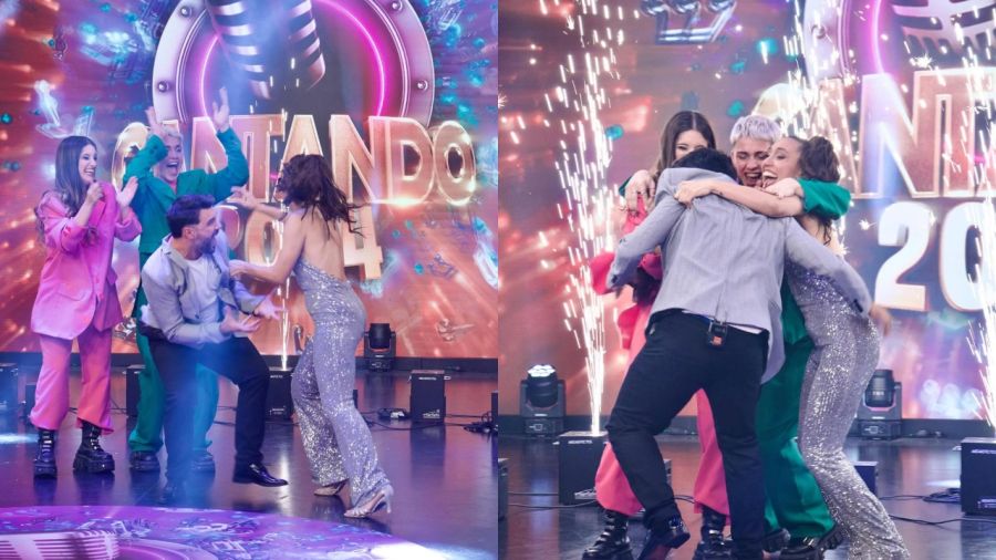 El festejo de Pepe Ochoa tras vencer a Juan Otero en la final del Cantando 2024