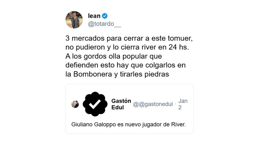 Algunos de los memes por el rechazo de Galoppo a Boca y su llegada a River.