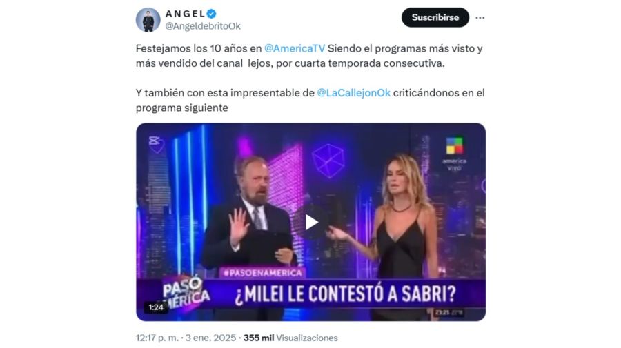 Ángel de Brito liquidó a María Fernanda Callejón por criticar a LAM