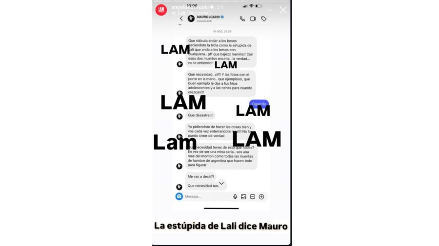 Mauro Icardi contra Lali Espósito en un chat con Wanda Nara