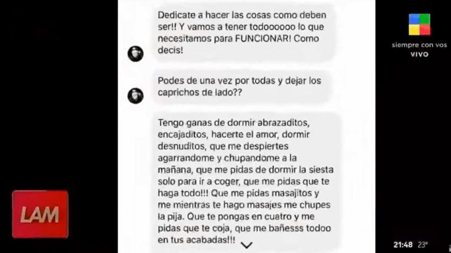 Chat erotico de Mauro Icardi a Wanda Nara