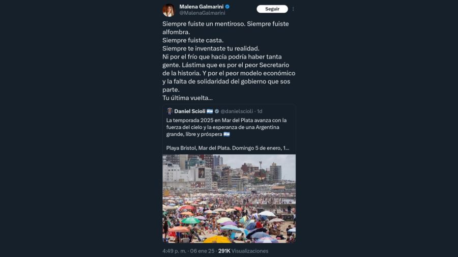 Tweet de Malena Galmarini