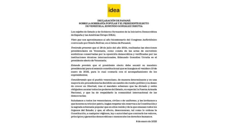 Declaración del Grupo IDEA