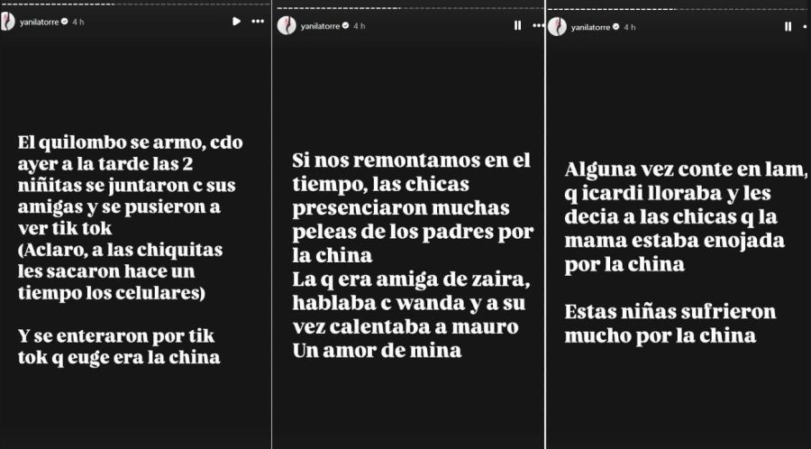 Declaraciones de las hijas de Wanda Nara contra la China Suarez