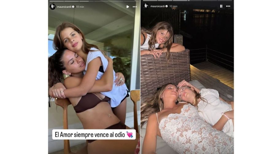 La China Suarez con las hijas de Wanda Nara