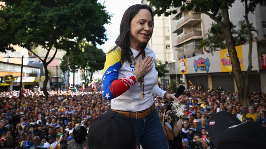 María Corina Machado en la marcha opositora a Nicolás Maduro