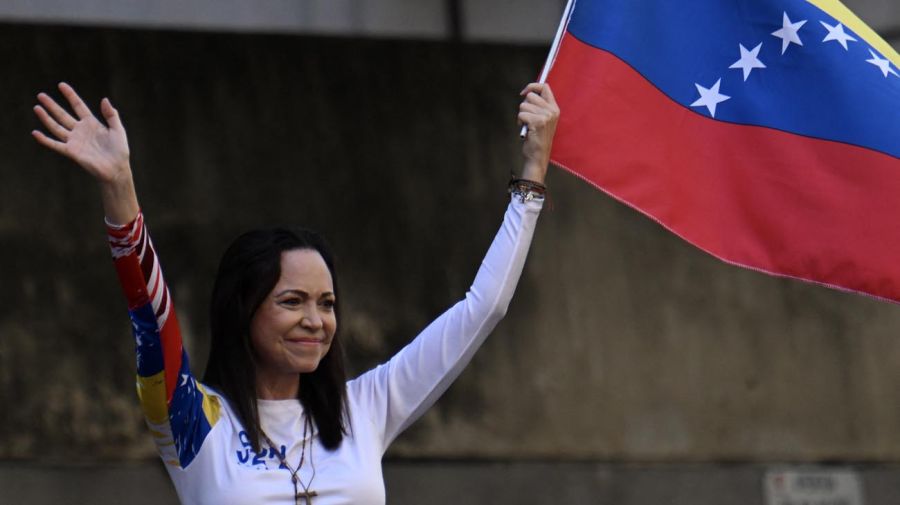 María Corina Machado en la marcha opositora a Nicolás Maduro