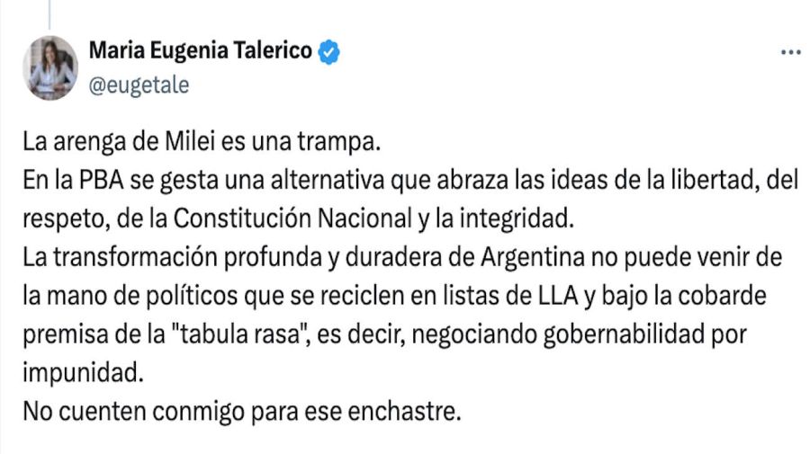 Maria Eugenia Talerico Tweet 20250109