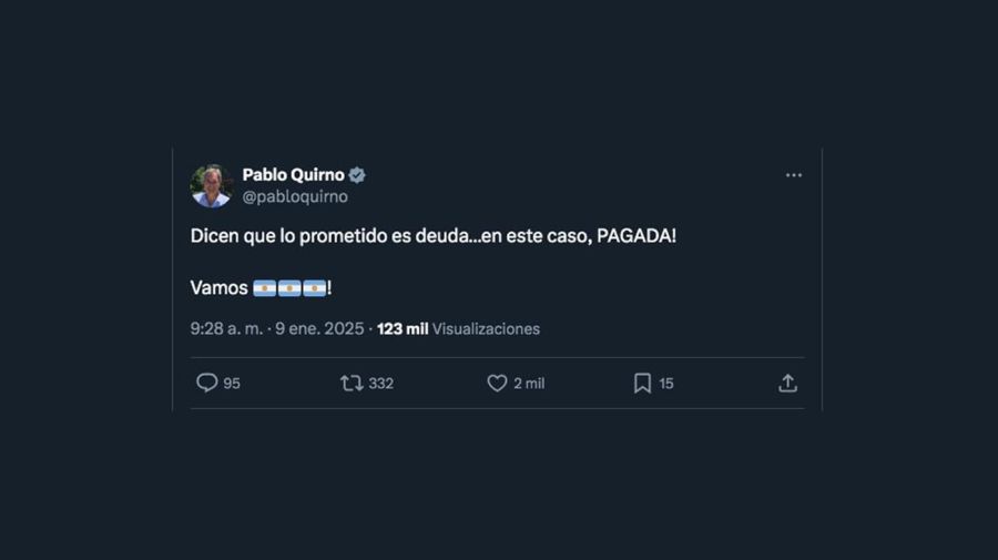 Mensaje de Pablo Quirno