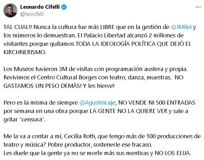 Tuits contra Cecilia Roth