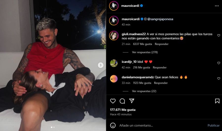 El romántico posteo de Mauro Icardi con La China Suárez