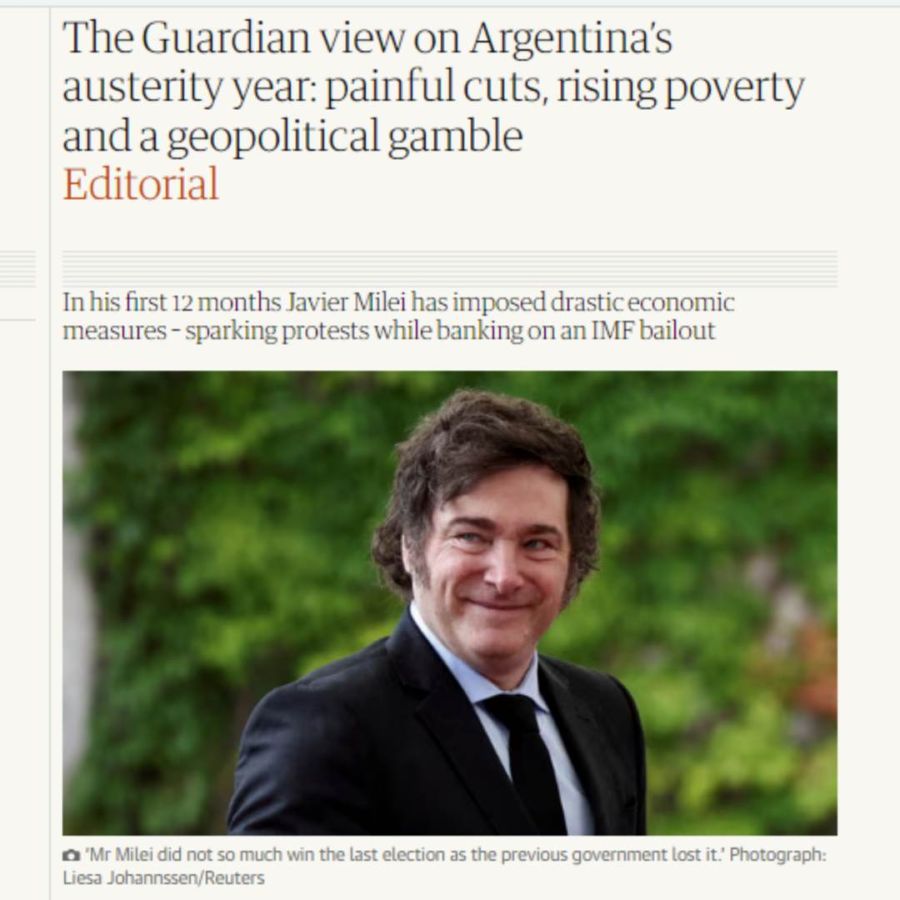 Milei en The Guardian