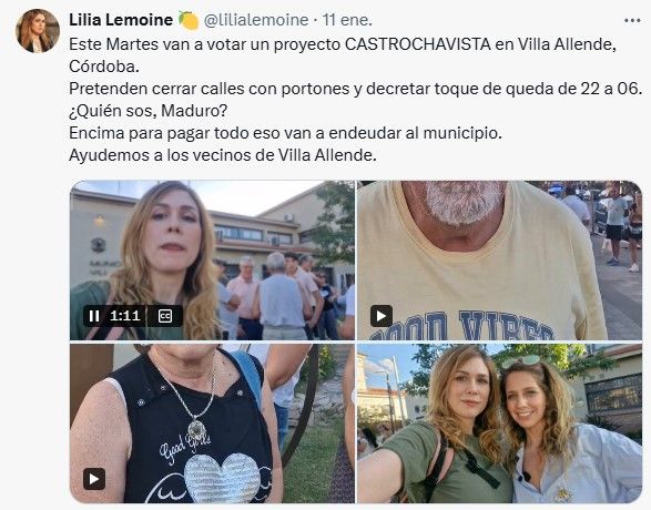 El posteo de Lilia Lemoine