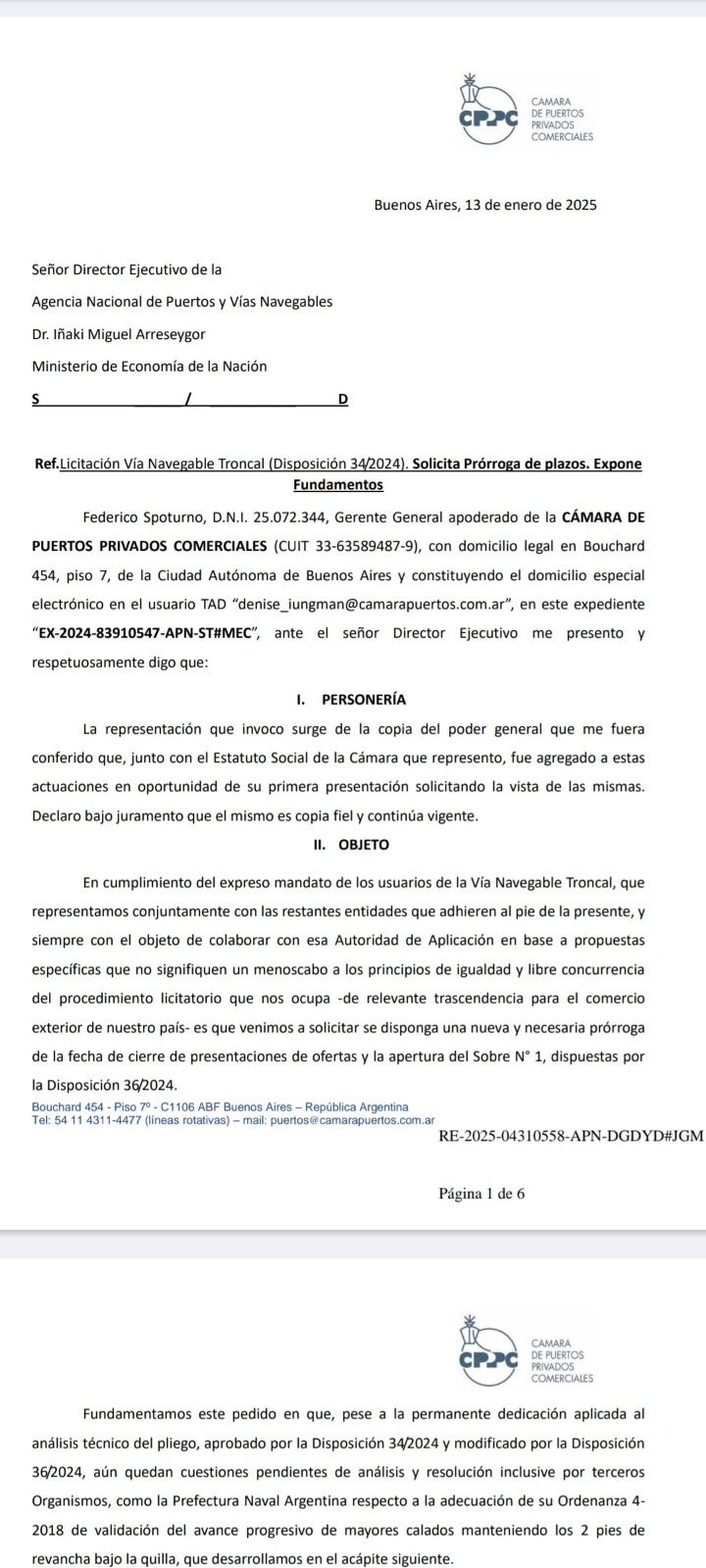 Cámara de Puertos Privados piden mas plazo para la licitación de la hidrovía