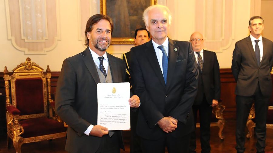 Martín García Moritán y el presidente Luis Lacalle Pou