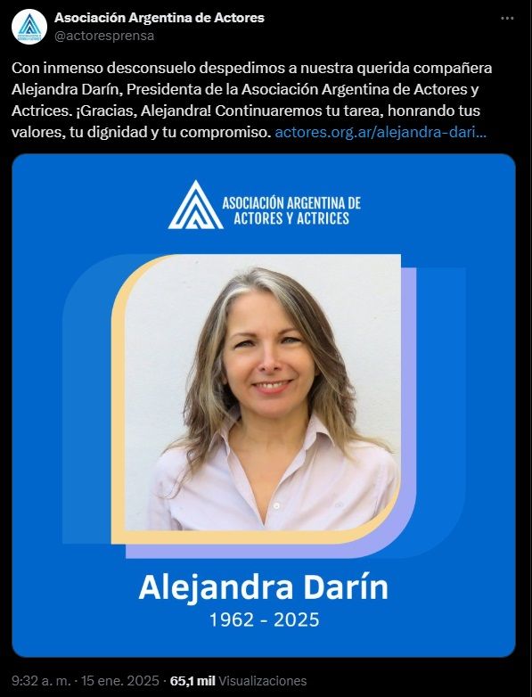 Murió Alejandra Darín