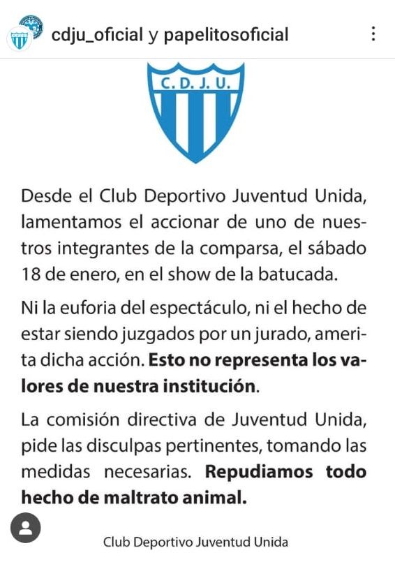 Comunicado del Club Deportivi Juventud Unida