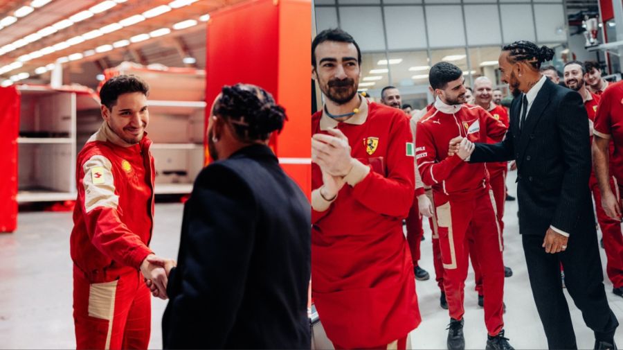 Hamilton en Ferrari