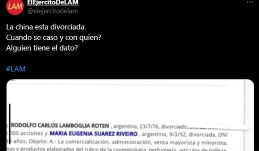 Se filtró una denuncia de la China Suárez y un detalle llamó la atención: ¿con quién se casó?