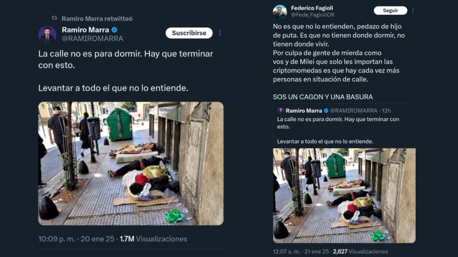 Tweets sobre personas en situación de calle