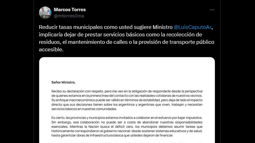 Carta de Marcos Torres a Caputo