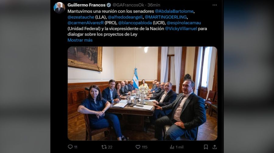 Tweet Francos reunión senadores PASO