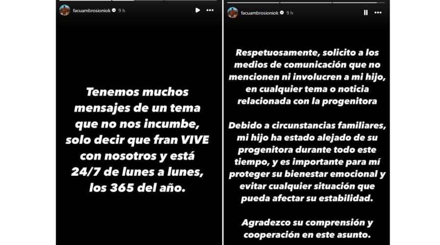 Comunicado Facundo Ambrosioni tras la detención de Morena Rial