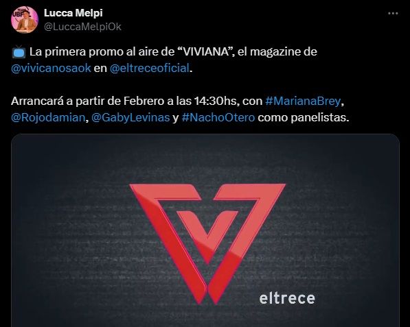 Lucca Melpi confirmó los panelistas de Viviana Canosa en El Trece