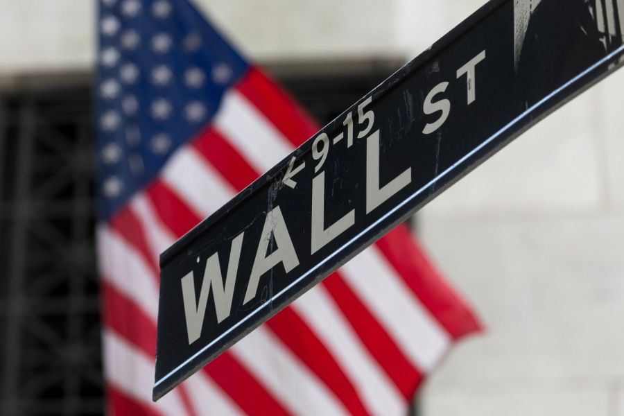 A Wall Street street sign.