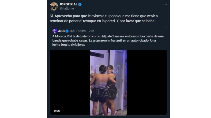 Cruce de Jorge Rial por Morena Rial