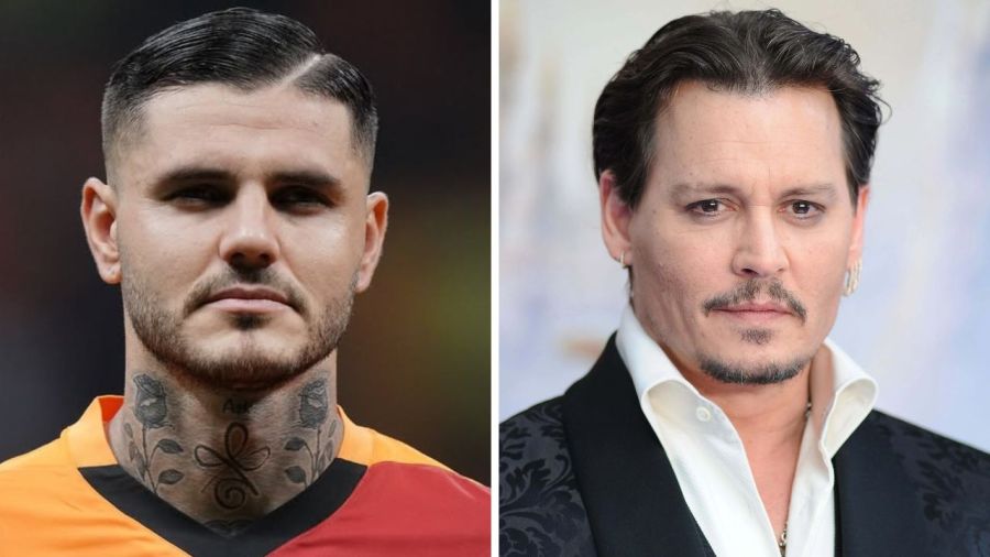 Mauro Icardi y Johnny Depp 