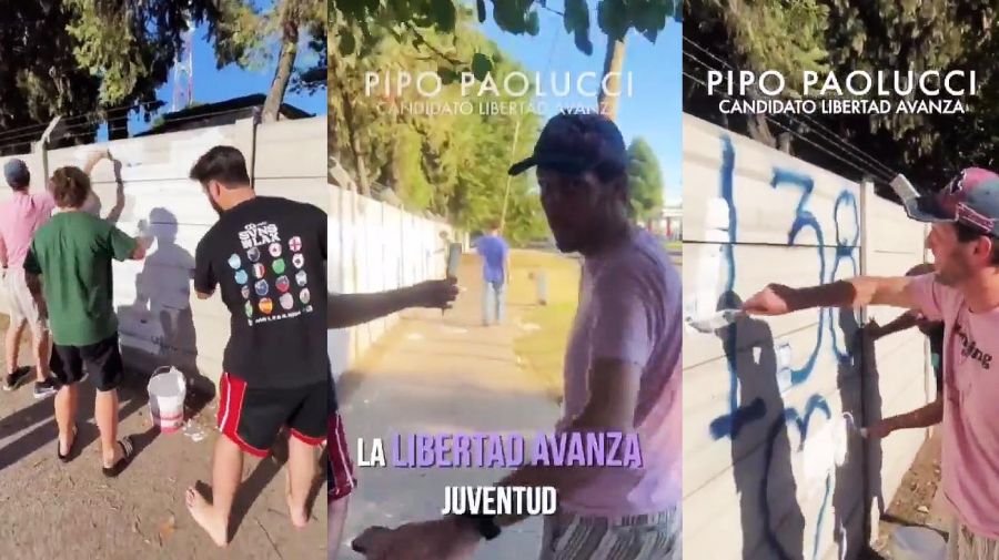 Libertarios taparon un mural de HIJOS