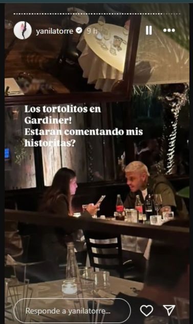 La China Suárez y Mauro Icardi cenando 