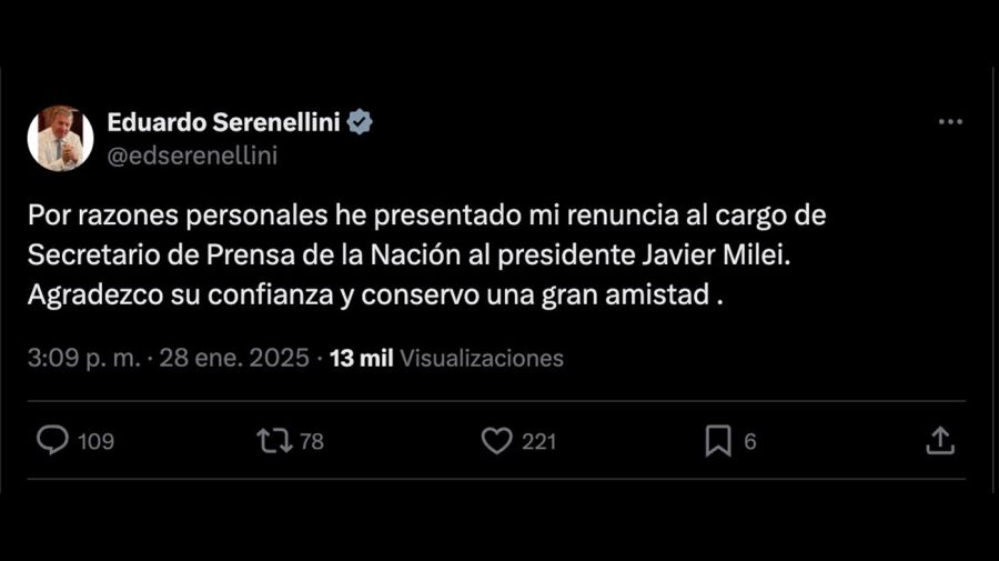 Mensaje de renuncia