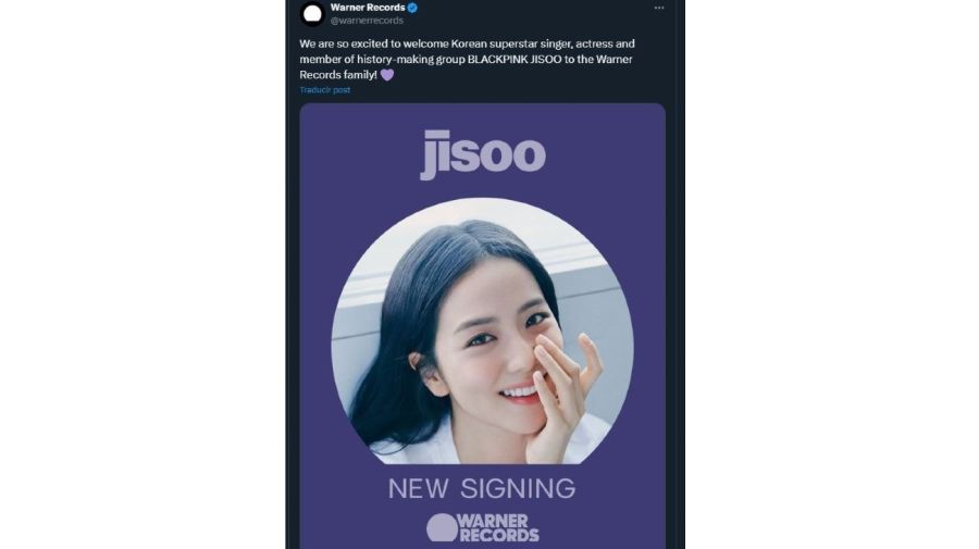 Jisoo firmó con Warner Records